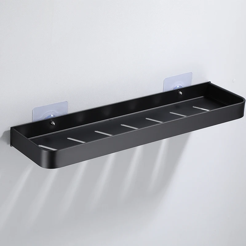 Полка для ванной комнаты полка душа алюминиевая черная угловая настенный черный