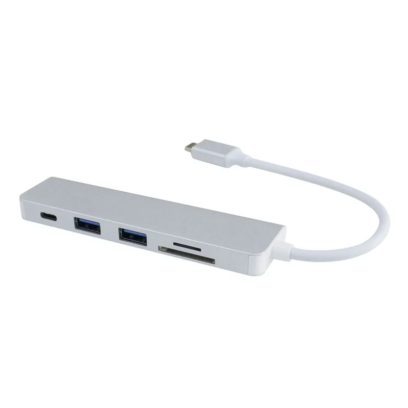 Type-C HUB Hub 2-port USB3.0 + SD/TF Card Reader + Charging Multifunctional Five-in-one Converter