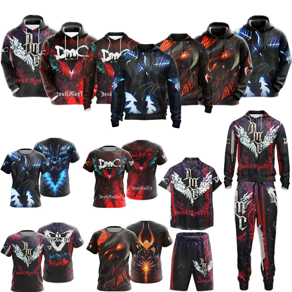 

Game Cosplay DevilMayCry Hoodie Zipper Jacket Pullover Trousers Sports Suit Teen Men Women Cool Streetwear Hip Hop Hooded Coat