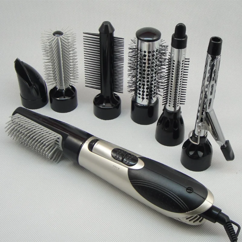 

New 7 in 1 Hot Air Brush Replaceable Hair Dryer Comb One Step Blower Strong Wind Electric Straightener Roller Curler Styling