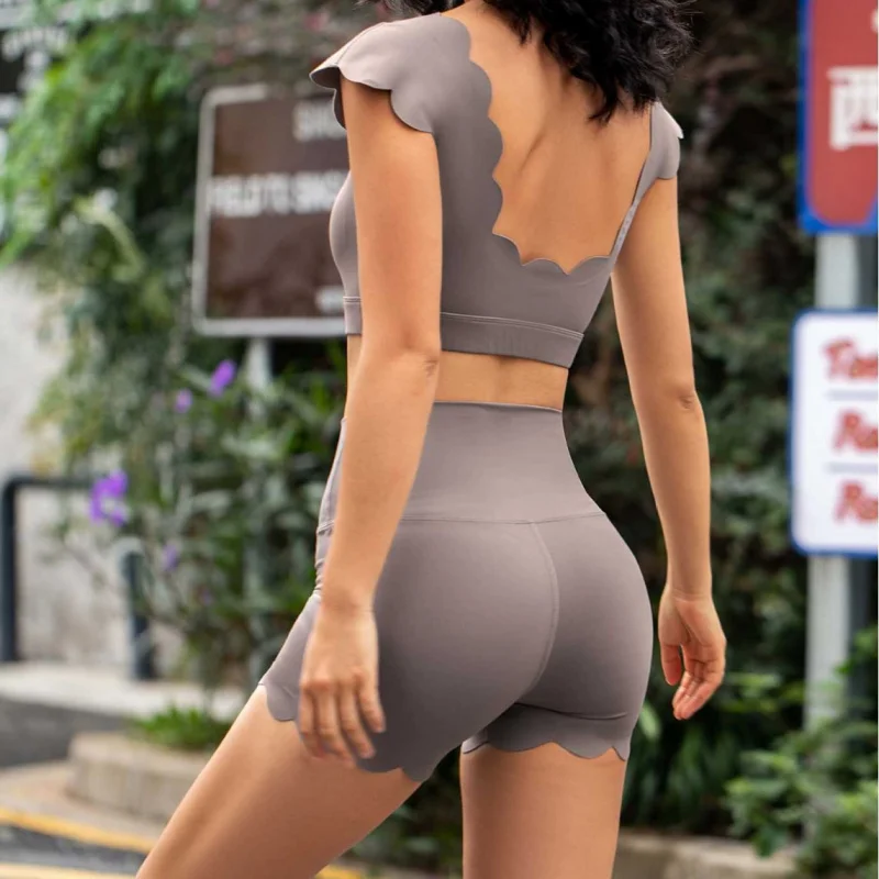 FUBEIKE женские велосипедные шорты с высокой талией кружевные для йоги спортивная