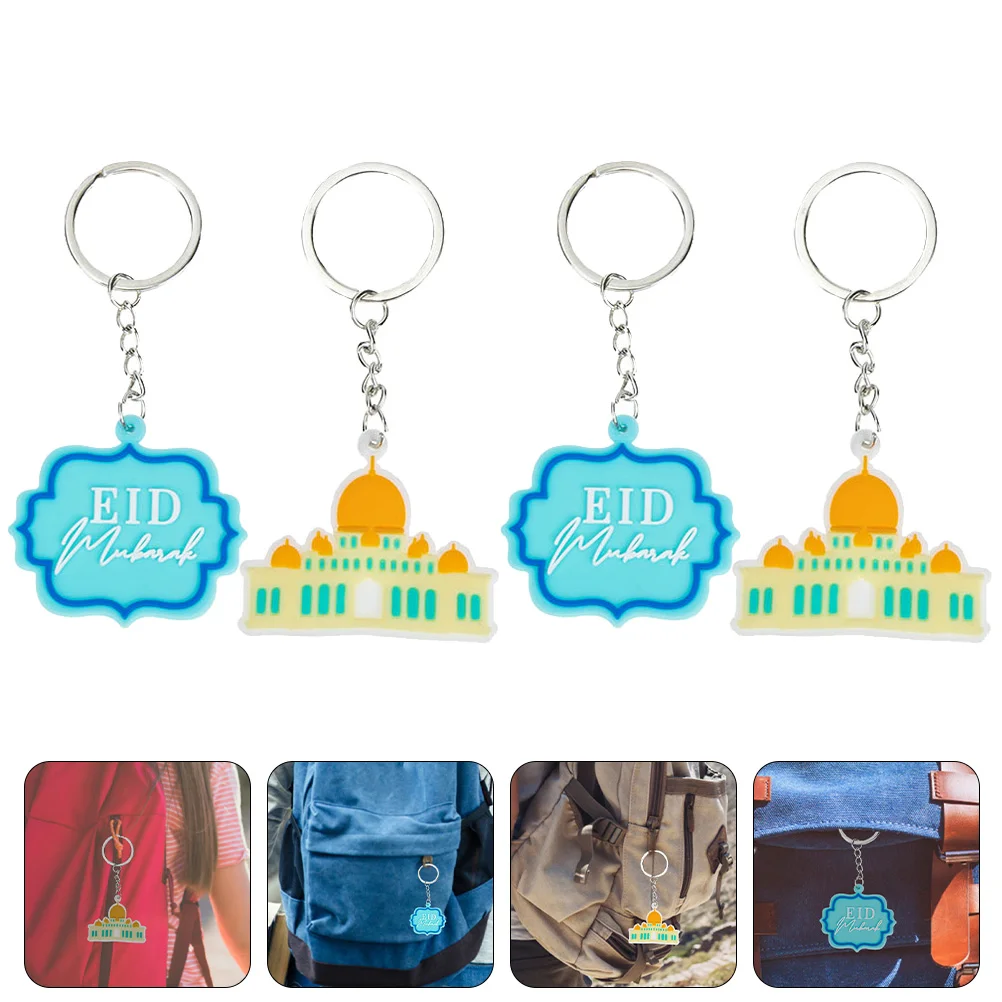 

4 Pcs Mini Keychain Women Backpack Purse Handbag Charms Car Keychain Women Eid Keychain Ornament Muslim Keychain