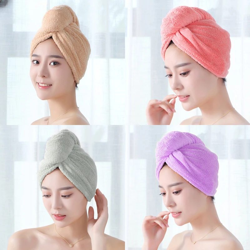 Women Adult Bathroom Absorbent Quick-drying Bath Thicker Shower Long Curly Hair Cap Microfiber Wisp Dry Head Hair Towel