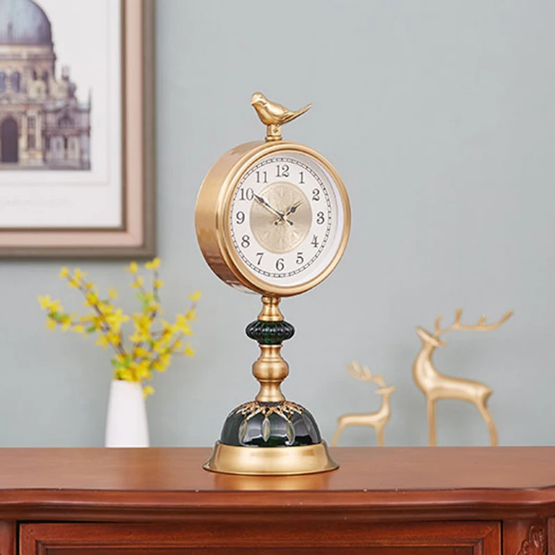 

Nordic Desk Table Clocks Bedroom Pendulum Luxury RetroTable Clocks Large Bedside Enfeite De Mesa De Escritorio Home Decoration