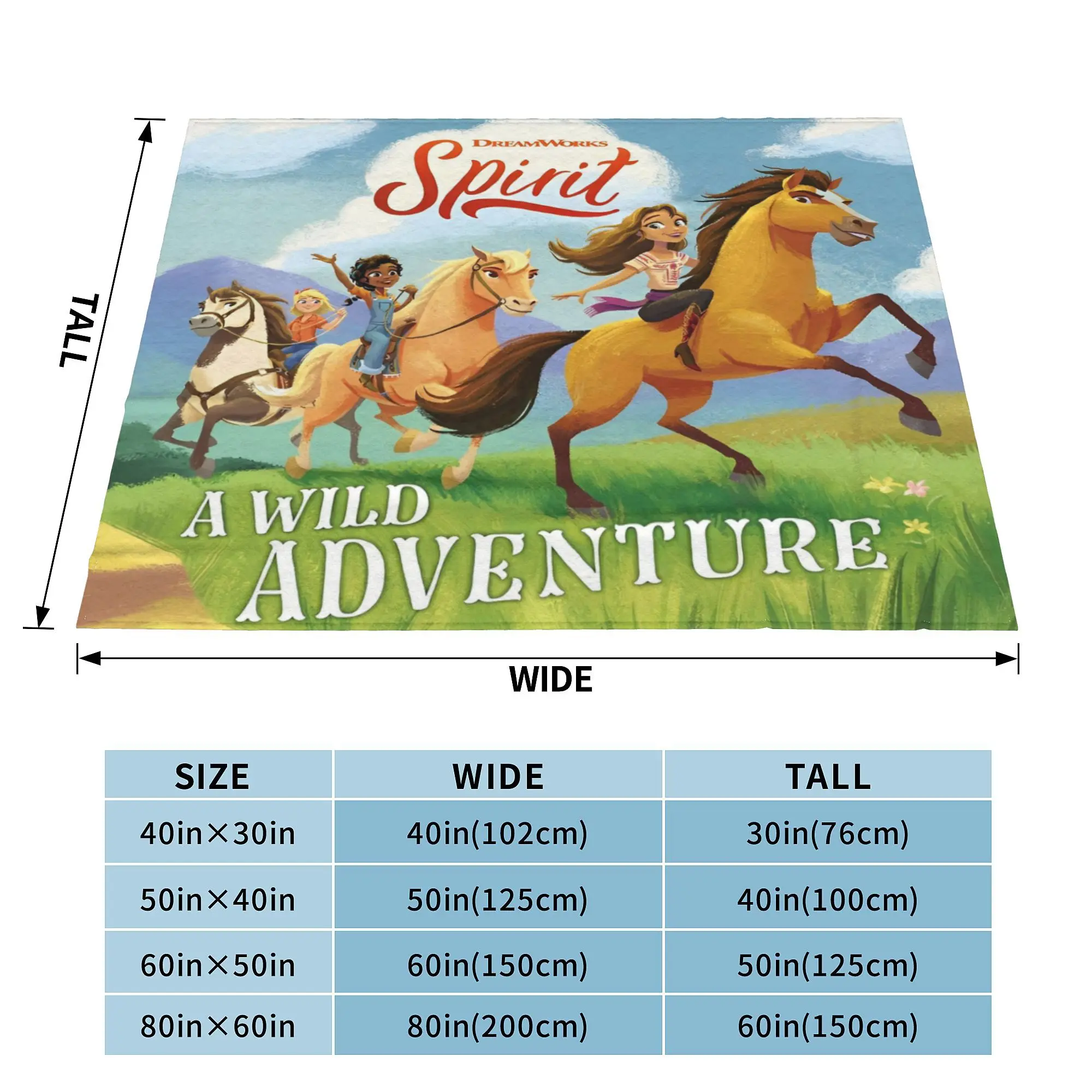 Одеяло из фильма Дух лошади с героями мультфильмов фланелевое винтажное теплое