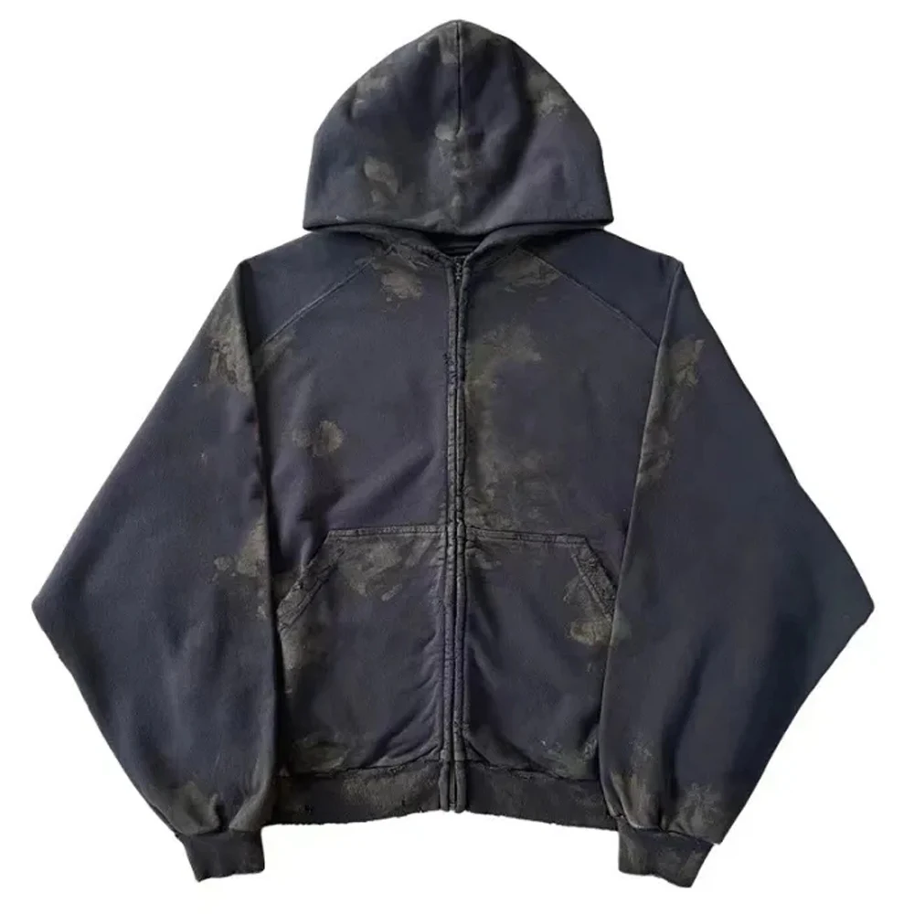 

Worn Zippered Hoodie Cardigan #nigo8441