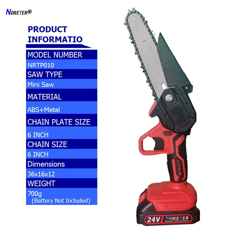 Электрическая ручная пила 6 дюймов с индикатором портативная литийионным