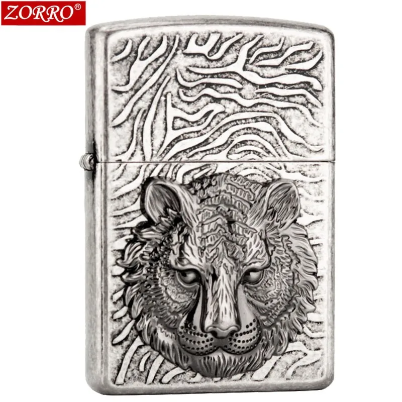 

zorroZorro Kerosene Lighter Three-Sided Tiger Head Windproof Lighter Personalized Creative Men and Women Gift