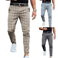pant plaid printed fashionable men full length trouser for leisure time