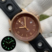 steeldive sd1949 bronze watches for man nh35 automatic movement c3 luminous bronze dial 42mm case double crown 20bar dive watch