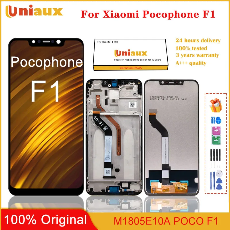 ЖК-дисплей 6,18 дюйма для Xiaomi Pocophone F1, ЖК-дисплей Poco F1, 10-сенсорный экран с дигитайзером в сборе для PocophoneF1 PocoF1 LCD ЖК-дисплей 6,18 дюйма для Xiaomi Pocophone F1, ЖК-дисплей Poco F1, 10-сенсорный экран с дигитайзером в сборе для PocophoneF1 PocoF1 LCD