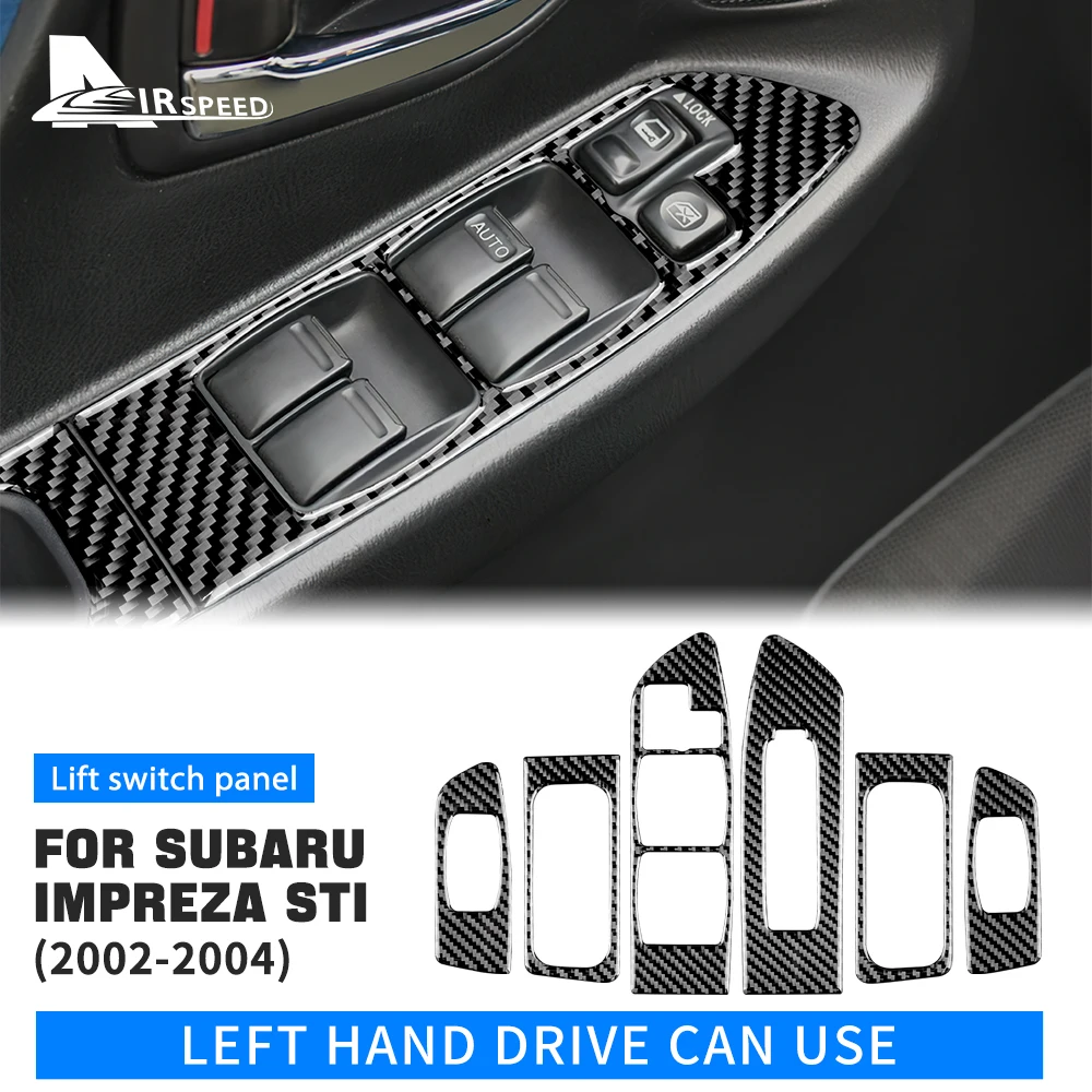 

Cover For Subaru Impreza STI 2002 2003 2004 Car Window Lift Switch Panel Button Panel Cover Trim Real Carbon Fiber Sticker