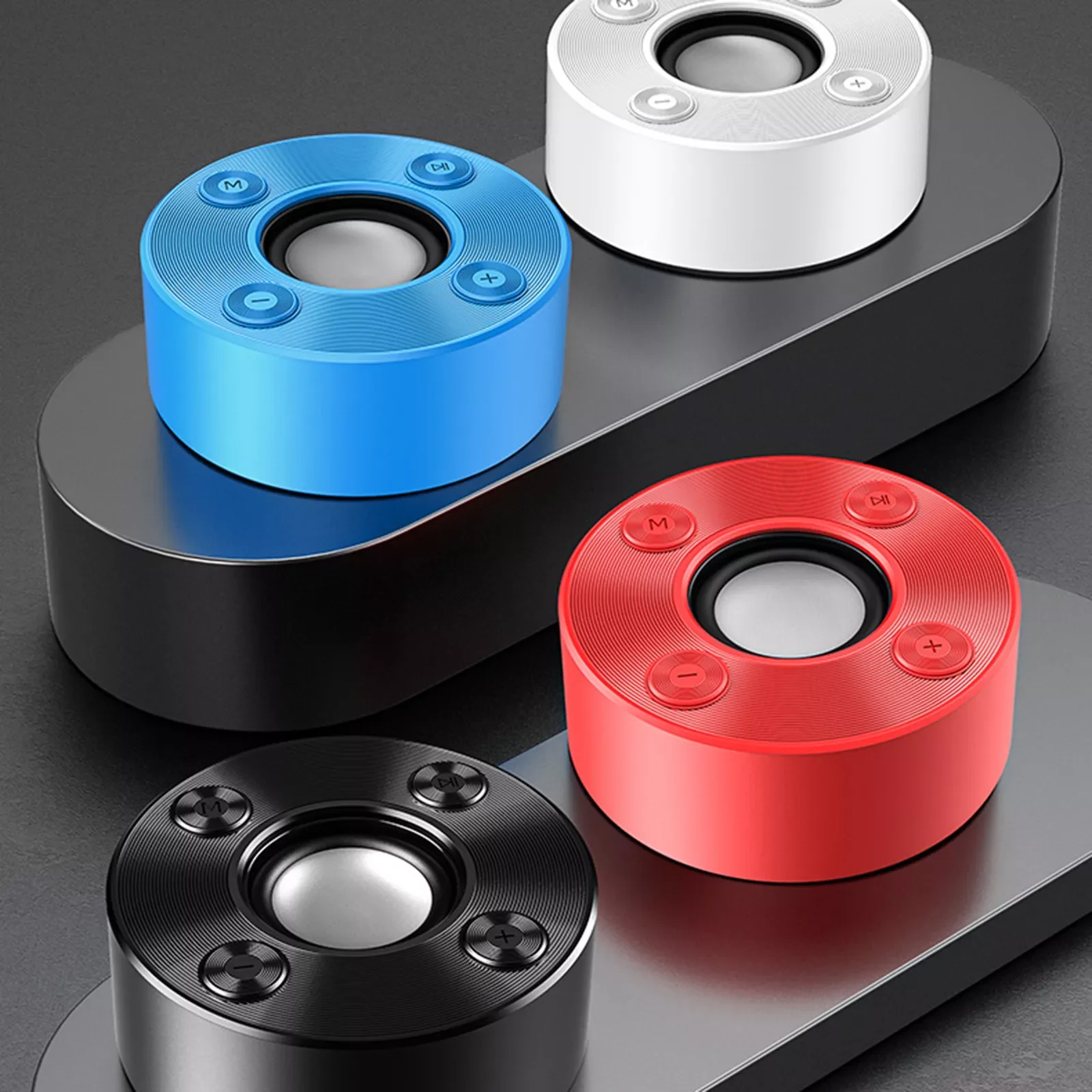 

2022 Мини Круглая Беспроводная Bluetooth-колонка, TWS-подключение для дома и путешествий, 1200 мАч