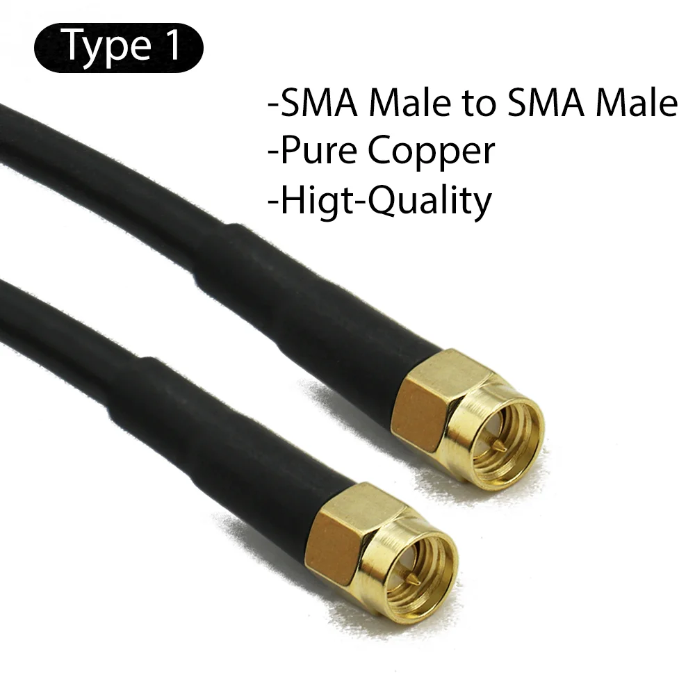 

RG58 Кабель SMA-SMA Удлинительная перемычка «папа-папа» Косичка «папа» Кабель-адаптер My SMA Антенный кабель для WIFI 3G 4G GSM Антенна