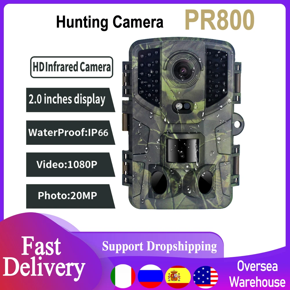 

Охотничья фотоловушка PR800, 1080P, 20 МП