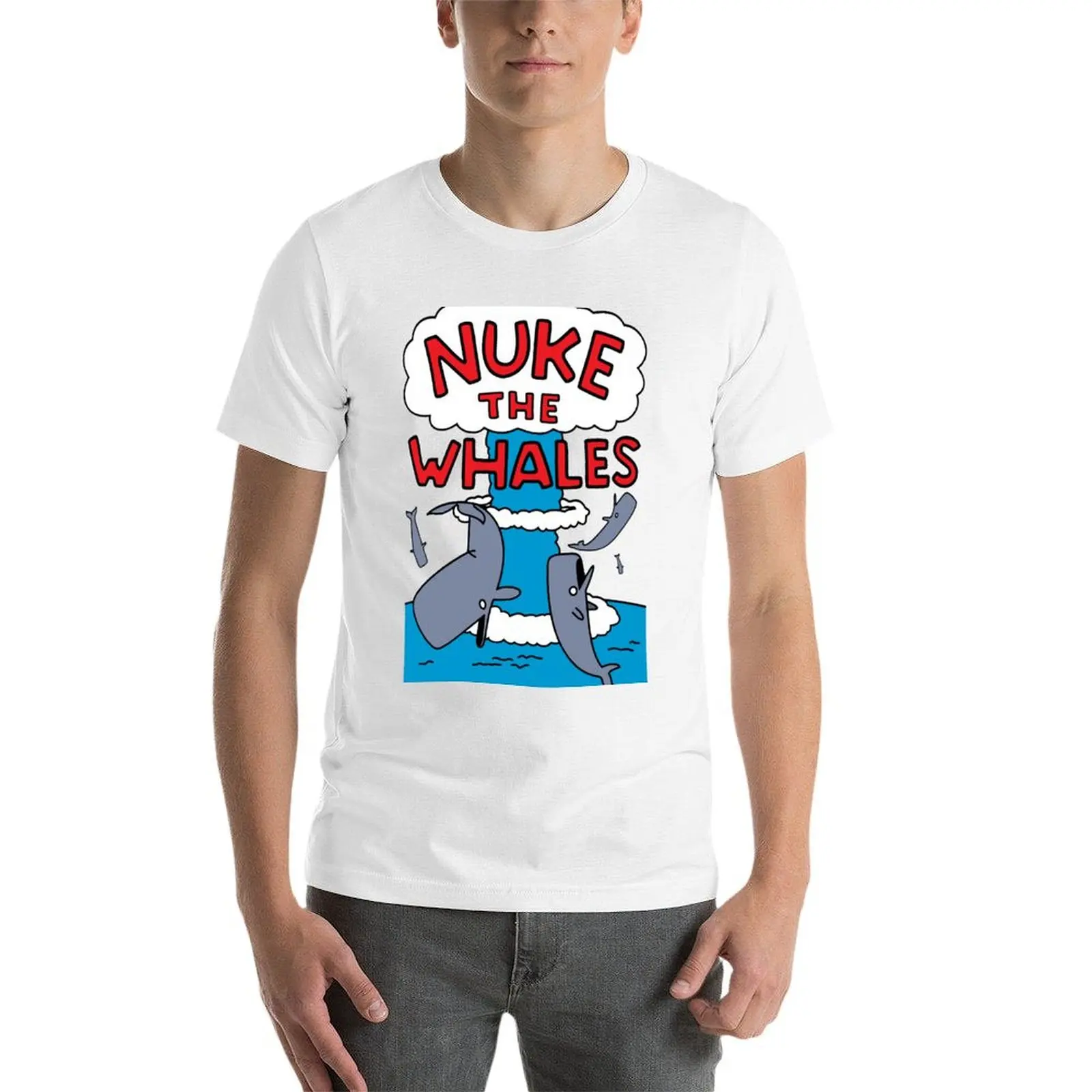 Фото Футболка Nuke The Whales, хлопковая футболка, 100% хлопок, мужские футболки, 100% хлопок, мужские футболки для мужчин, футболка №3