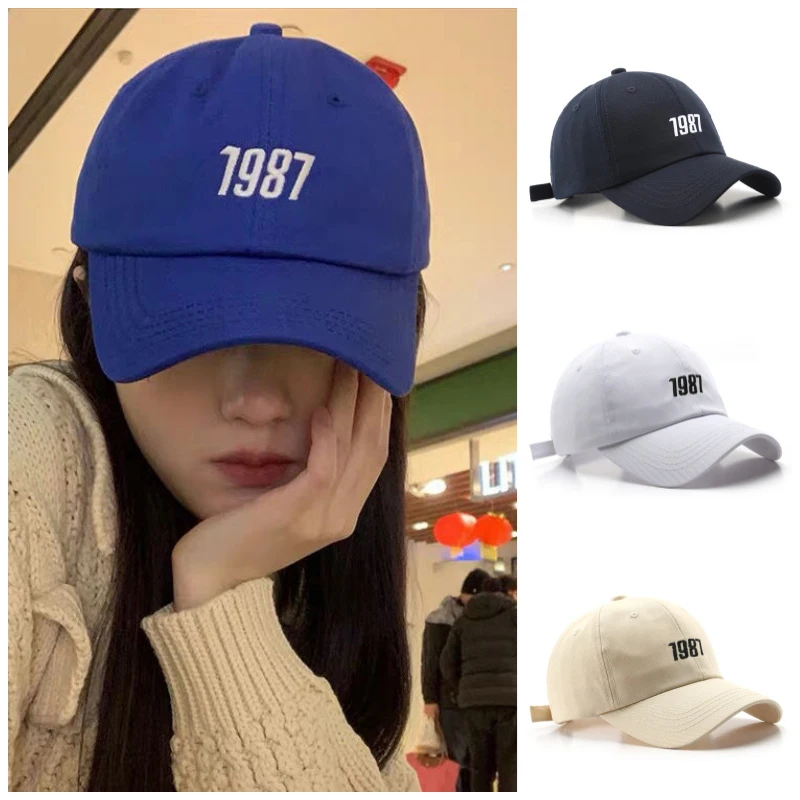 

Бейсболка унисекс, хлопок, с вышивкой, с защитой от солнца, модная уличная Кепка для мужчин и женщин, весна-лето 1987