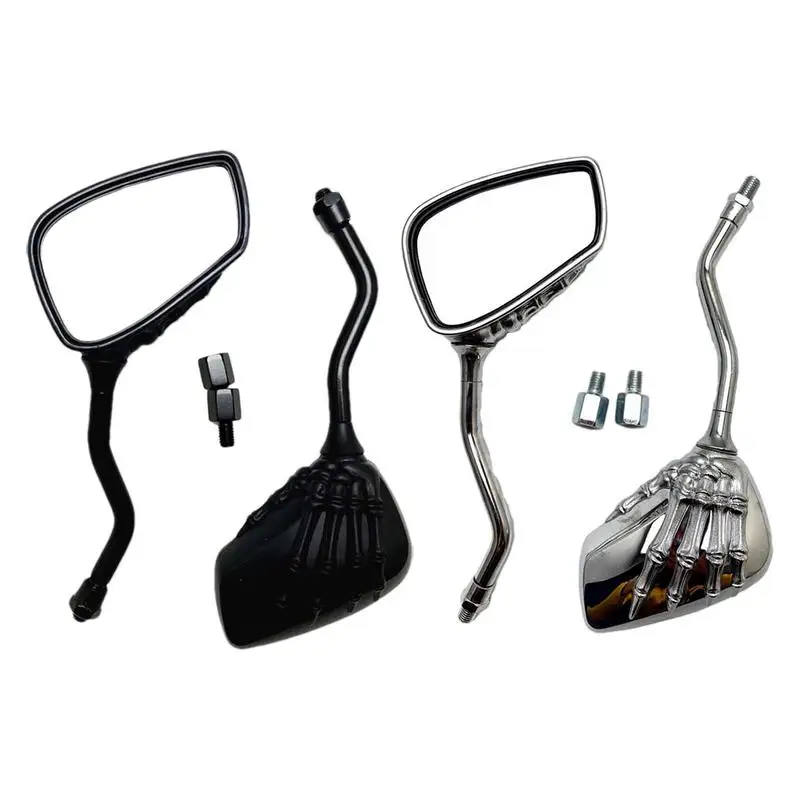 

Bicycle Riding Rearview Mirror 8/10mm Universal Skull Hand Motorcycle Rear View Mirrors Skull Skeleton Claw Side Scooter Mirrors