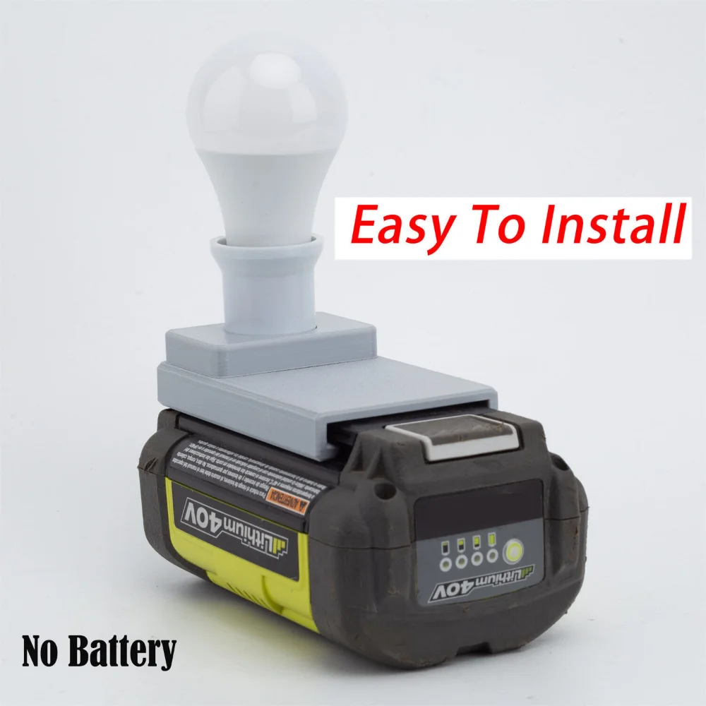 

Portable LED Work Light For Ryobi 40V Series Lithium Battery E27 Bulb Lamp