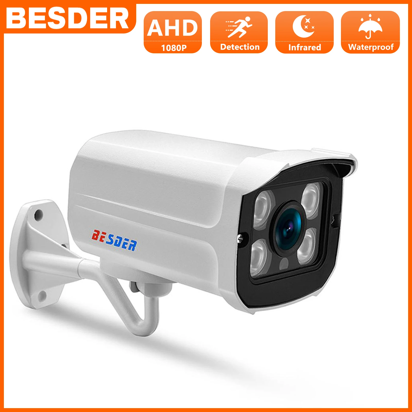 Аналоговая камера видеонаблюдения AHD с высоким разрешением, 2 МП, инфракрасная камера ночного видения, 800TVL, AHDM, 720P/1080P, уличная AHD для системы б...