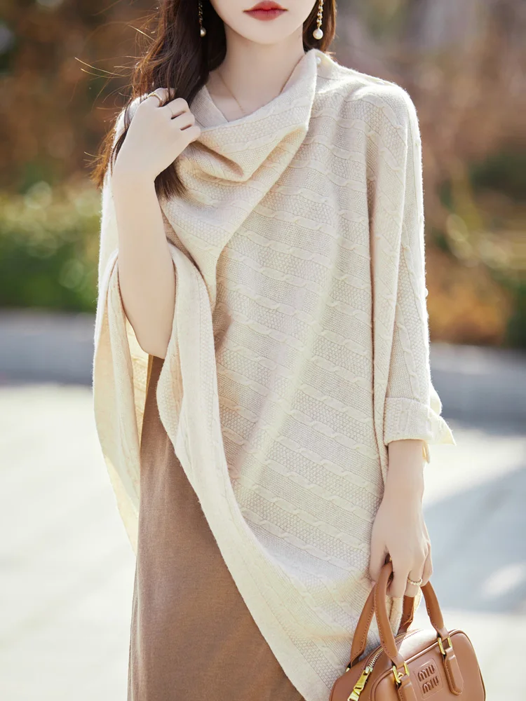 Женский кашемировый кардиган с запахом и шалью осень-зима базовый трикотаж из 100%