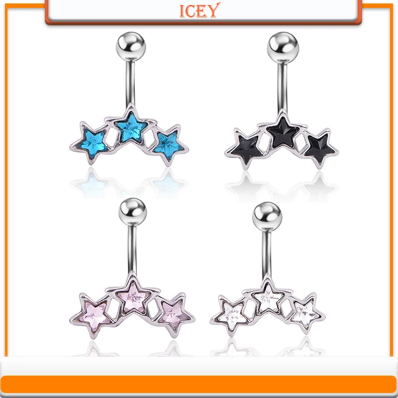 

1pc Pentagram belly ring Stainless steel navel stud alloy belly navel jewelry Piercing products belly button ring navel piercing