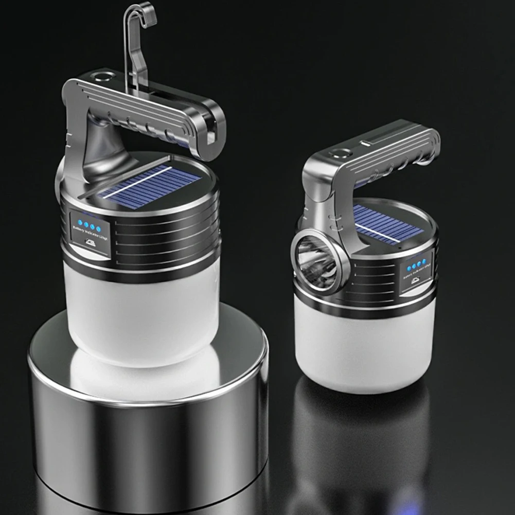 

300LM Camping Light Solar Lamp Outdoor USB Charging 2 Mode tent Lamp Portable Lantern Night Waterproof Emergency Bulb Flashlight