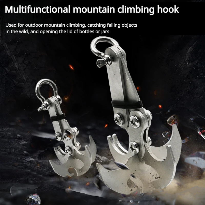 

Outdoor climbing hook gravity hook stainless steel survival folding escape hook climbing heavy claw flying tiger hook 1PC