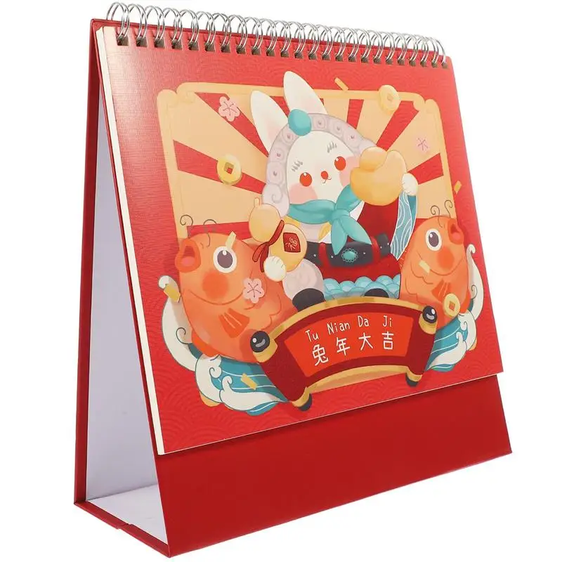 

Time Schedule Calendar Standing Flipped Calendar Tabletop Calendar for Decor Monthly Calendar
