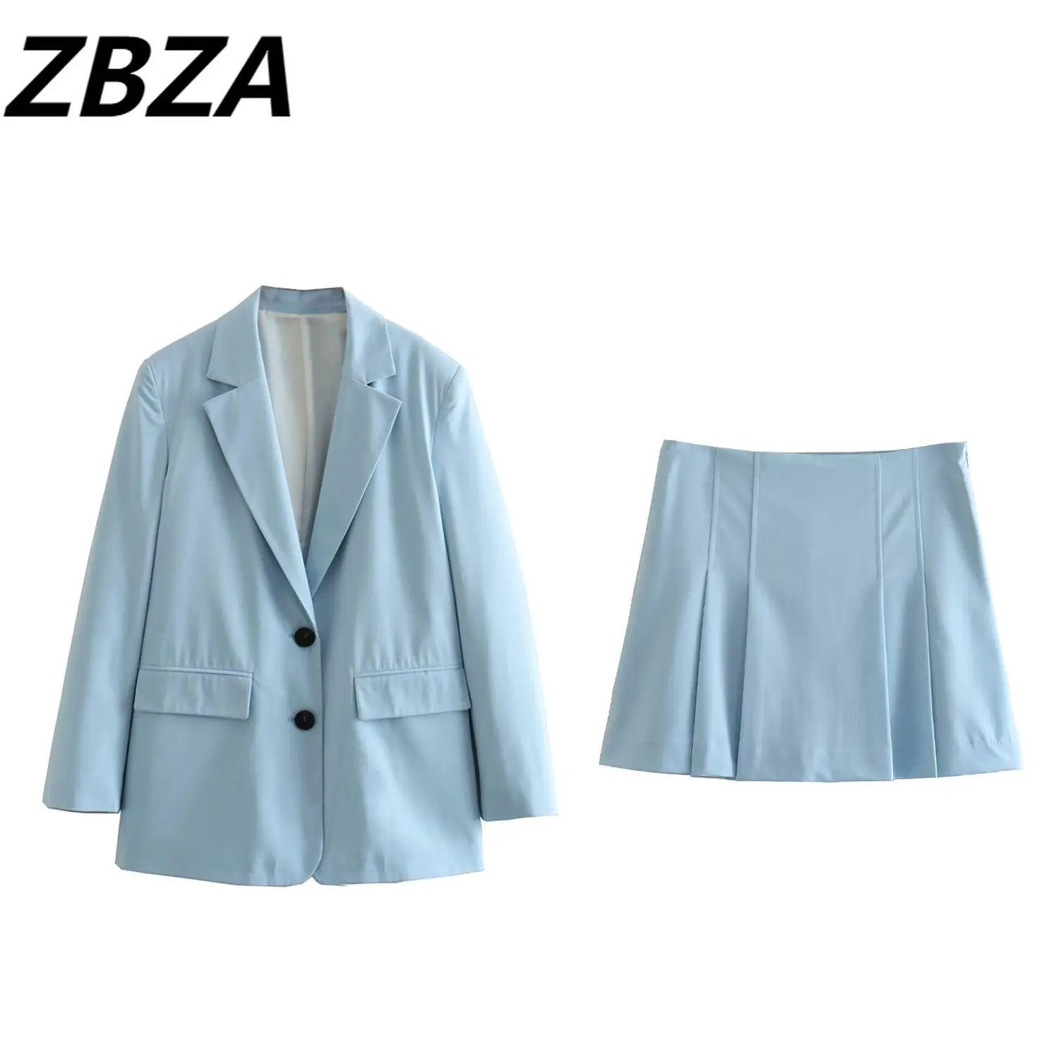 

ZBZA Women 2023 New Fashion Loose Straight Blazer Coat Vintage Long Sleeve Pockets Female Outerwear Chic