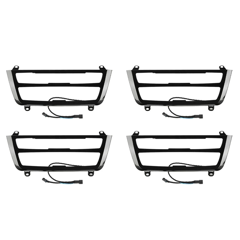 

4X Double Color AC/Radio Trim, Dual LED Luminescent Bezel Decoration Compatible For-BMW M3 M4 Series F30 F35 3GT
