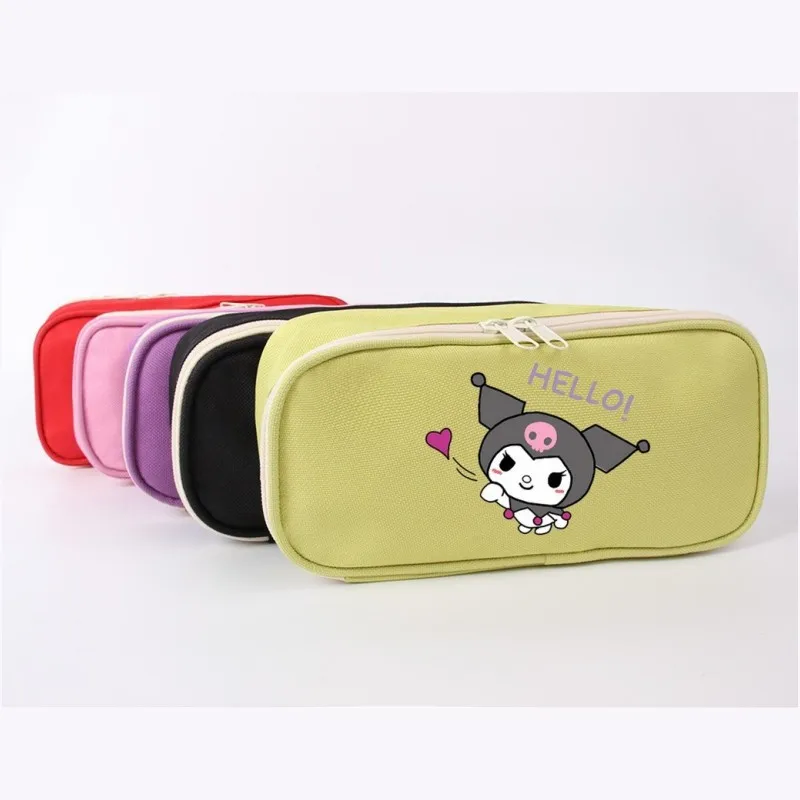 

Карандаш Kuromi Женский, Холщовая Сумка для канцелярских принадлежностей, кошелек для мелочи, на молнии, женская сумка для студентов, милые подарки для девочек, три цвета