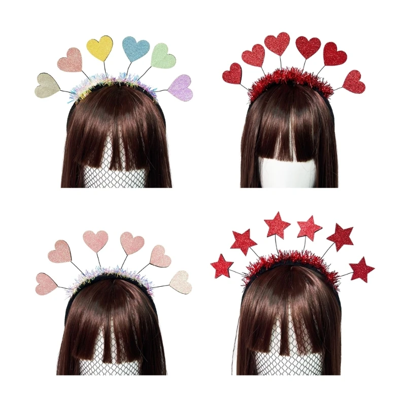 

Valentine's Day Valentine Heart Headband Tinsel Glitter Hairband Heart