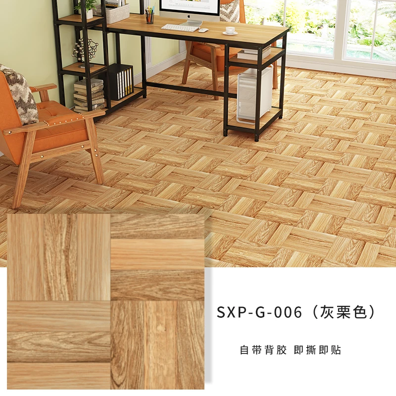 

Wood Grain Floor Sticker Oil-proof Self Adhesive Roll of Not Easy Deform Kitchen Living Room Floor Decor Wear-resistant Stickers