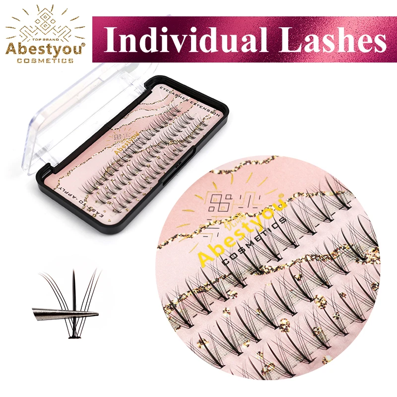 

Abestyou 0.05mm Curl 60Cluster Bloom Buds Fairy Pramade Easy Fan Faux Cils Individual Lashes Self Adhesive Eyelashes Kępki Rzęs