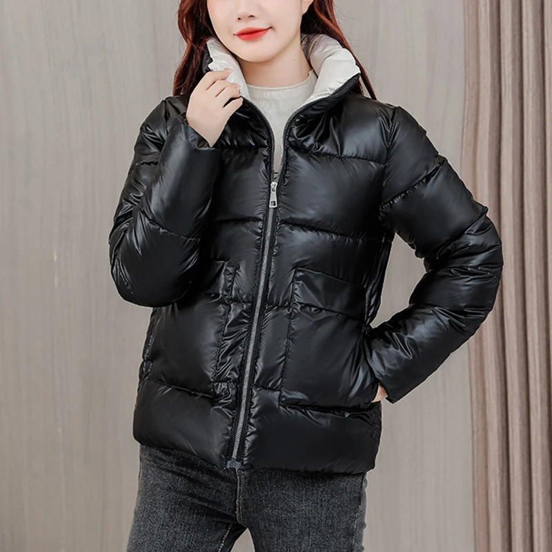 Women Winter parkas 2022 New Solid thicken warm windproof jackets snow coat for female size