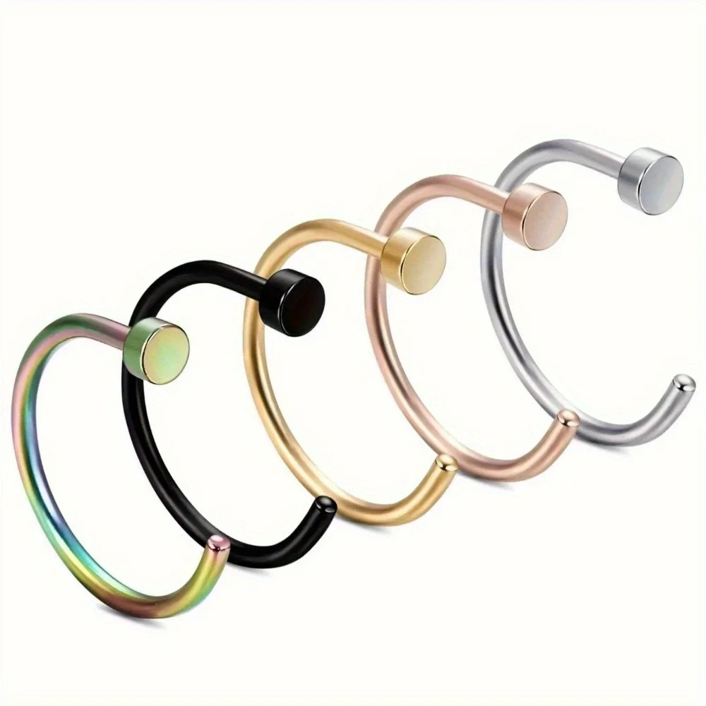 Florideco1 шт. кольцо для носа из нержавеющей стали классические кольца пирсинга