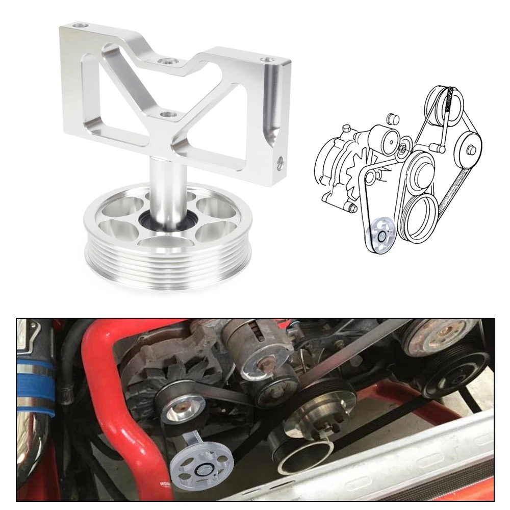 

For Ford Mustang 5.0 1979 - 1995 Billet Competition Air Pump Idler Bracket with Pulley CNC