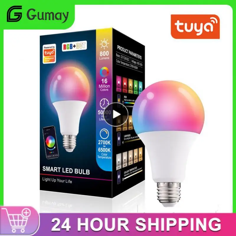 

Tuya Smart Led Bulb Dimmable B22 E27 Lamp Bulb 10w Diy Color Rgb Light Works With Gateway Remote Control