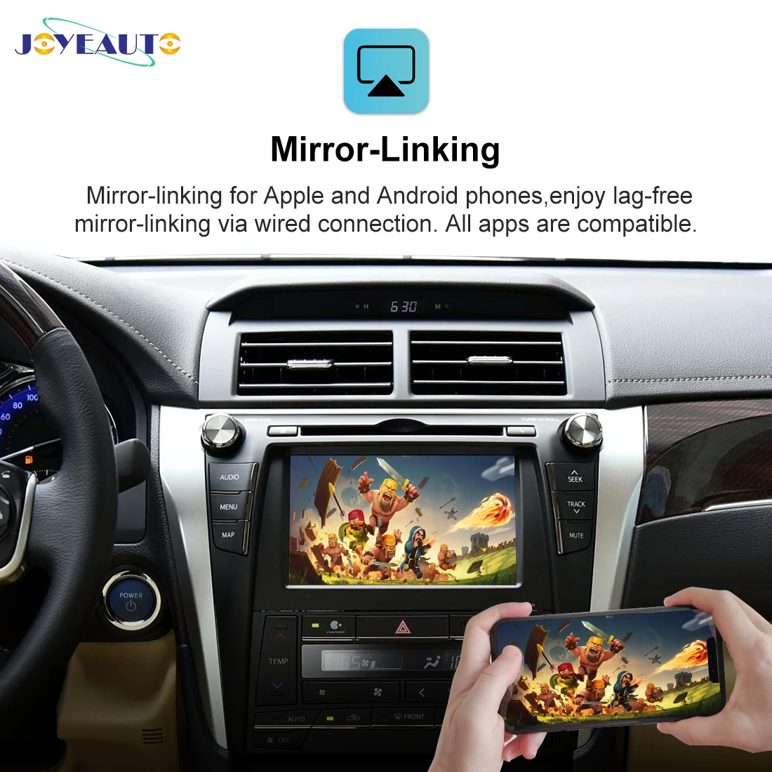 Беспроводной декодер JoyeAuto Apple CarPlay Android Auto для Toyota 2016-2019 Prius c Google Maps Mirror-Link YouTube &amp