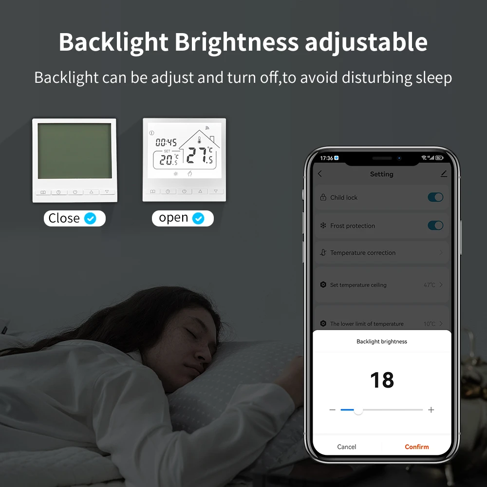 Умный термостат Tuya с Wi-Fi и ЖК-дисплеем