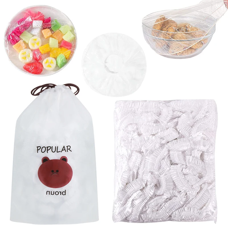 

100 шт. одноразовых пластиковых оберток, бытовая Крышка для риса, герметичный пакет для сохранения свежести, Многофункциональная крышка для чаши