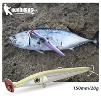 hunthouse needle pencil fishing lures 150mm 20g leurre isca artificial floating stickbait for bass trout 2020 tackle