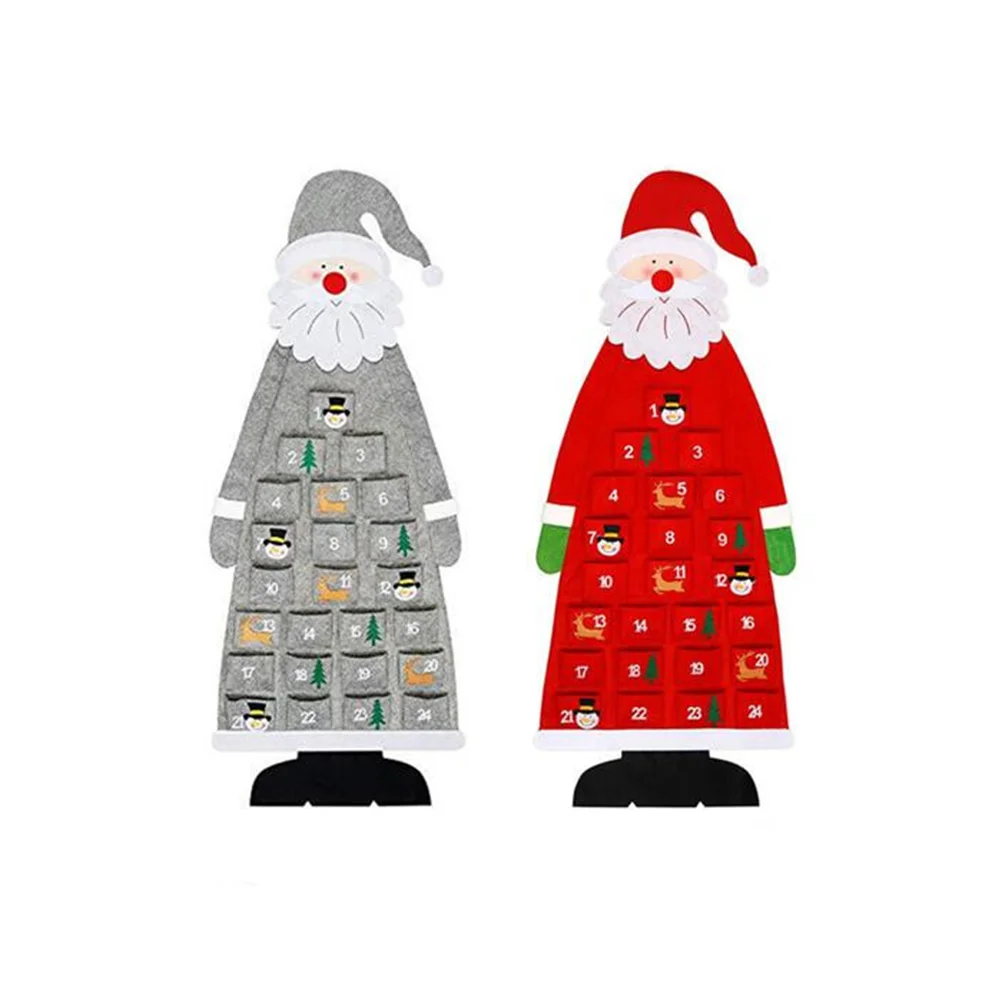 

Interesting Festival Advent Calendar Santa Claus New Year Ornaments Hanging Decorations for Home Office (Red, Random Pattern)