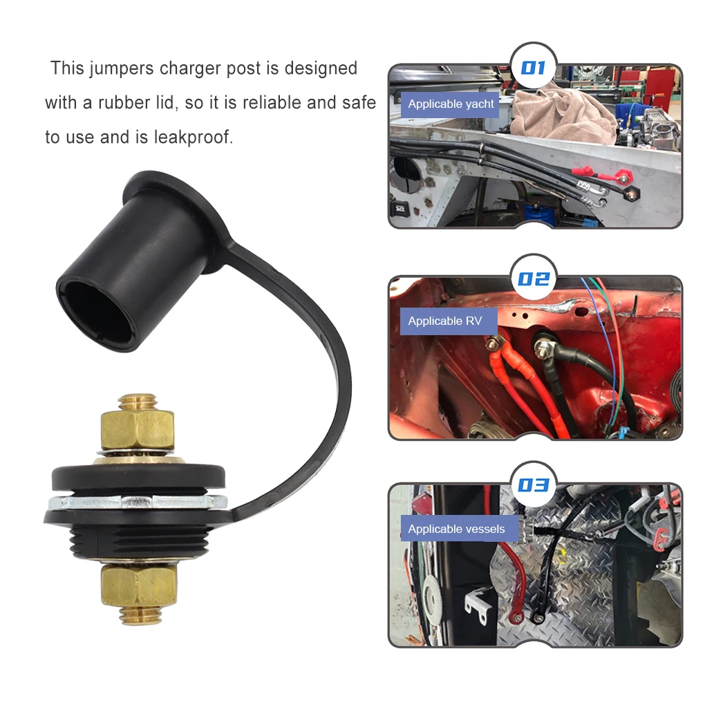 

Car Leakproof Battery Charger Post with Rubber Lid Jumpers Stud Terminal