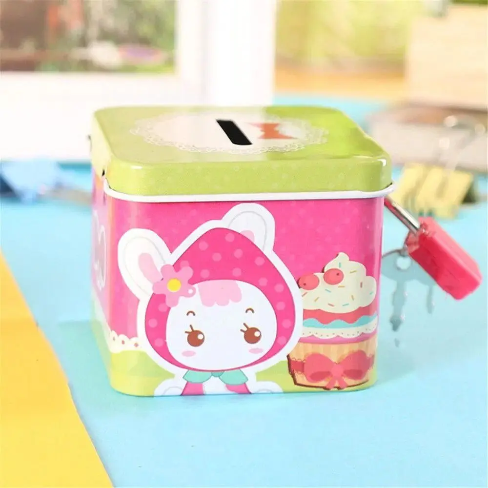 Милая мультяшная Копилка случайного цвета жестяная металлическая шкатулка для