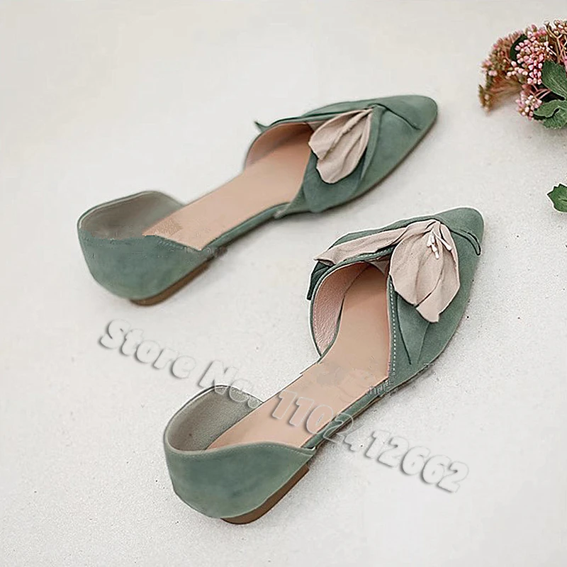 Pointed Toe Petals Flat Shoes Purple Simulation Flower Elegant Lady Retro Pumps Shallow Ballet Shoes Sweet Fairy Women Sandals