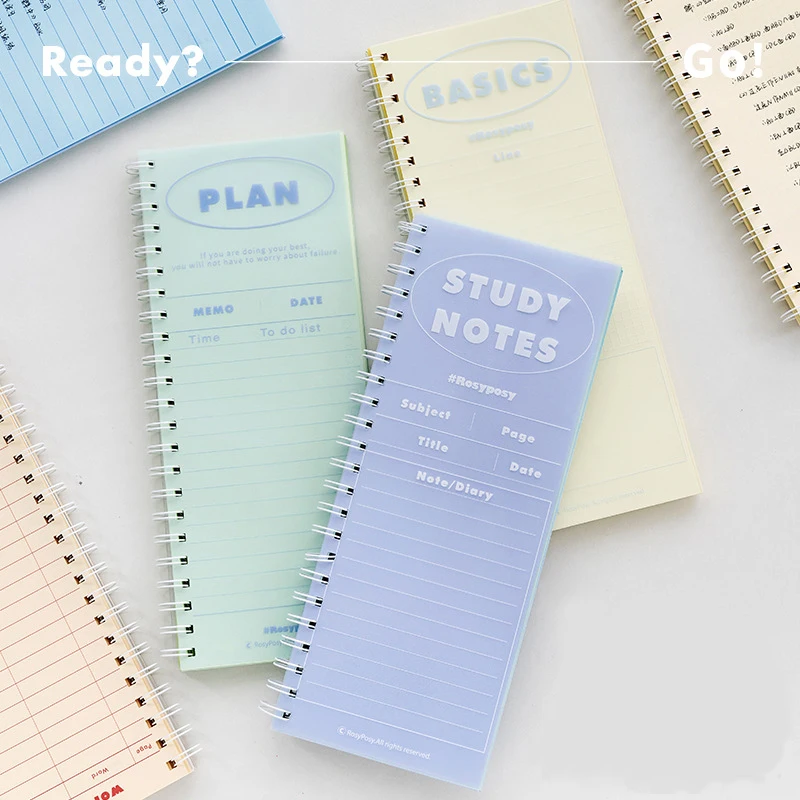 

Long Coil Book Color Page PP Multi-function Notepad Punch Card Back Word Notes Four Combinations of Inner Pages Hand Book