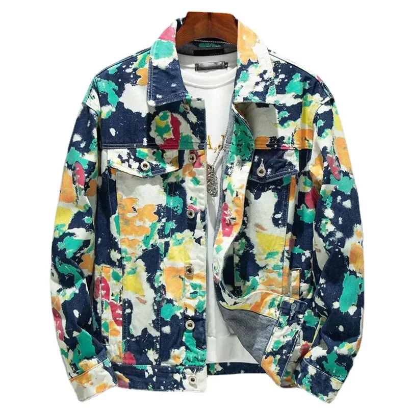 

New2022 Camouflage Denim Jackets and Caots Casual Jeans Jackets New Fashion Male Denim Coats High Quality Men Loose Jean Jacket