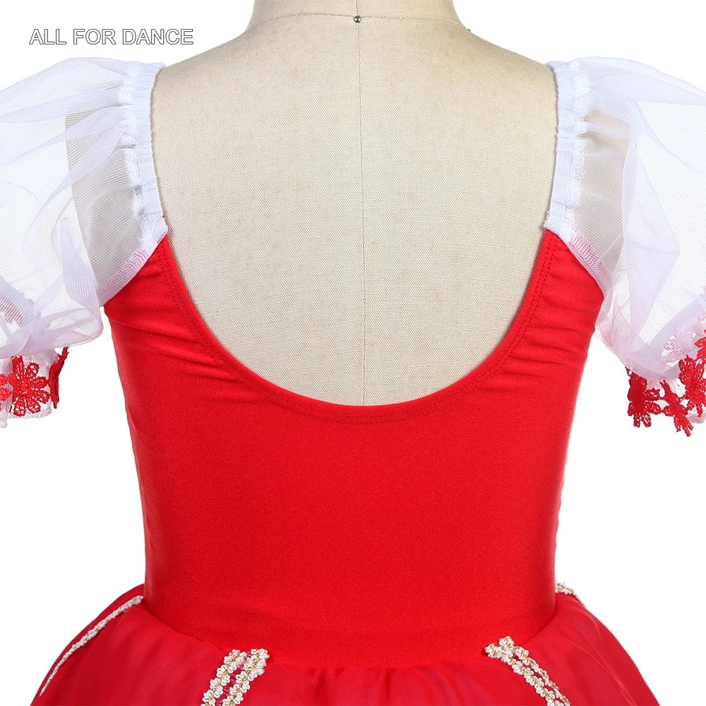 24037 Новые балетные костюмы с короткими рукавами красные танцевальные из